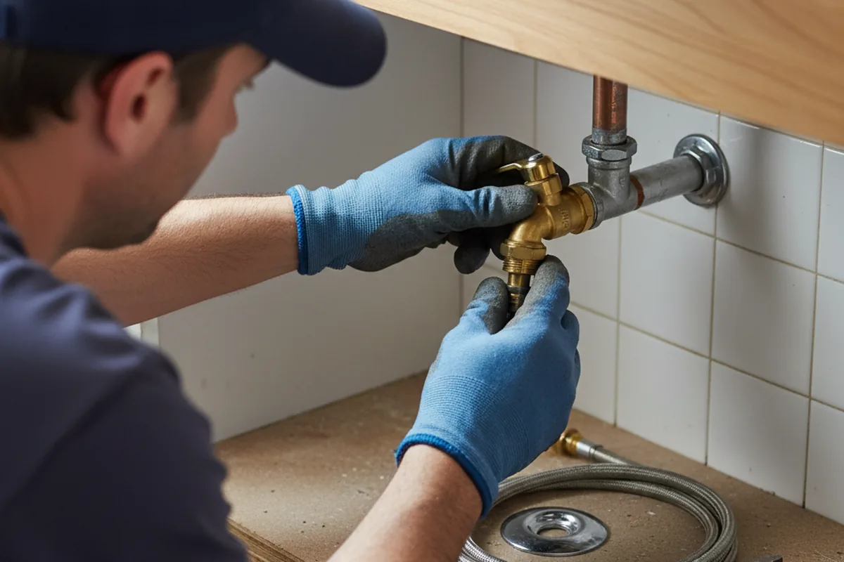 Shutoff valve and fitting work during Emergency Plumbing in Leiters Ford